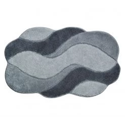 Grund Tapis de bain Carmen - Tissu - Gris - 60 x 100 cm