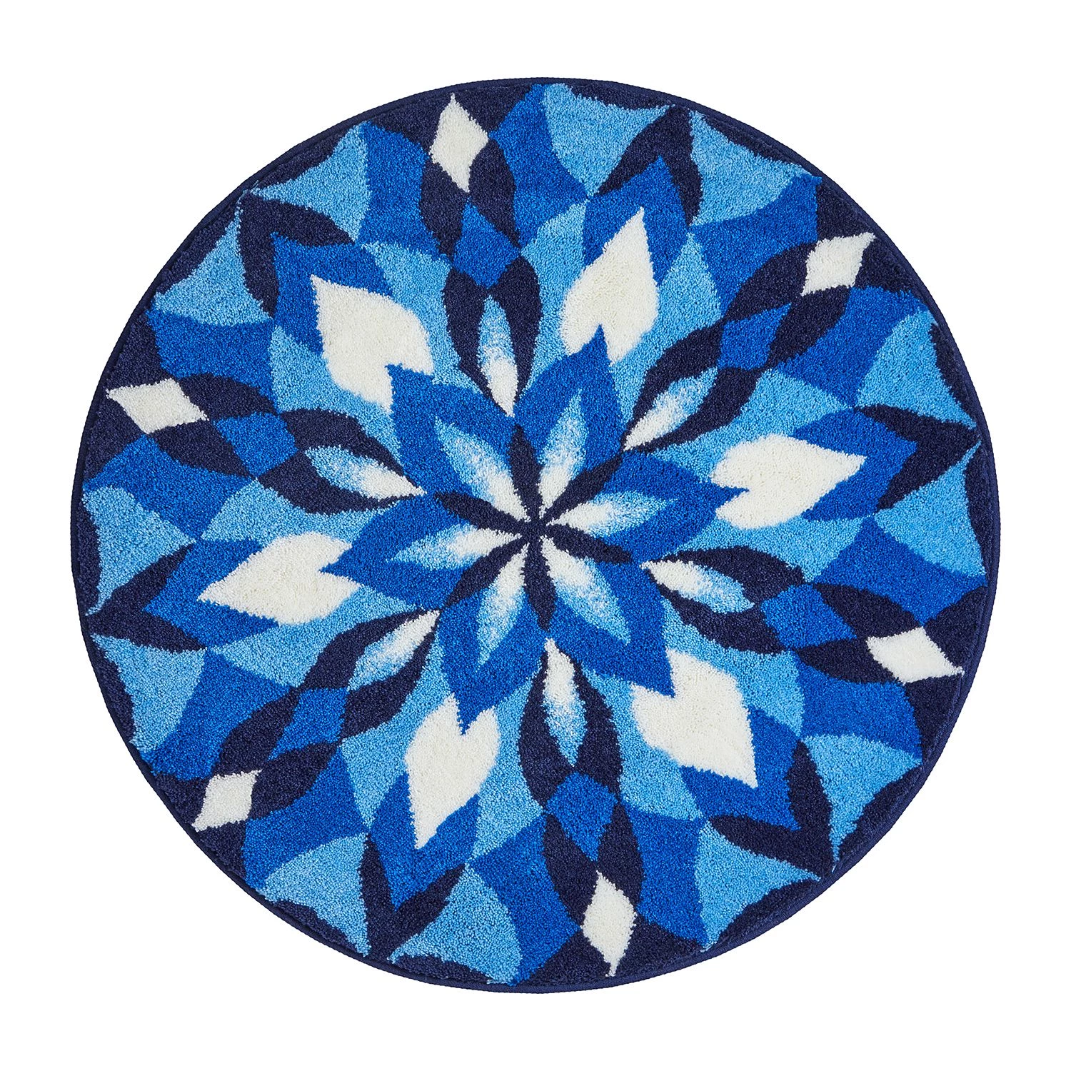 Grund Tapis de bain Joya - Fibres synthétiques - Bleu - 80 x 80 cm