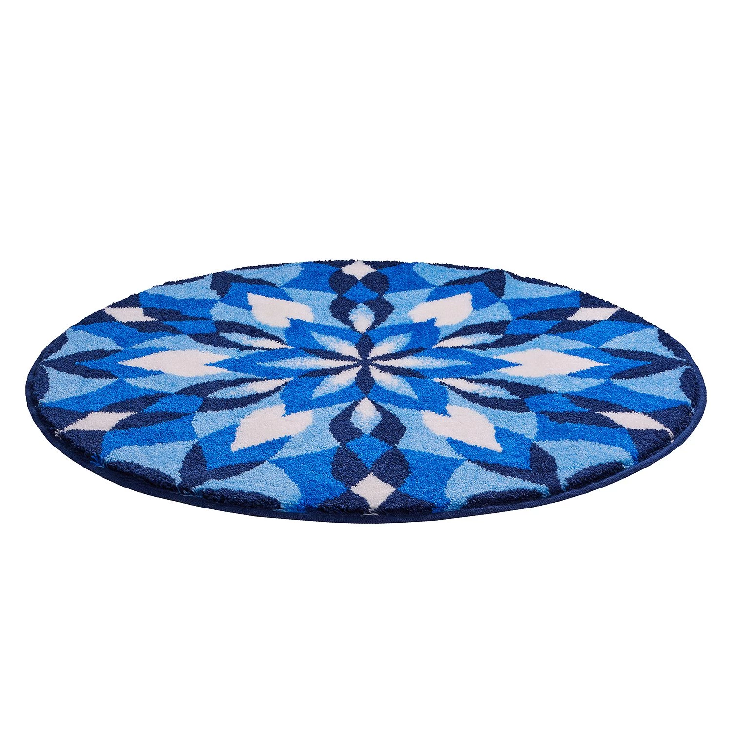 Grund Tapis de bain Joya - Fibres synthétiques - Bleu - 80 x 80 cm – Image 2
