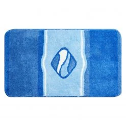 Grund Tapis de bain Jewel - Tissu - Bleu - 70 x 120 cm
