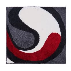 Grund Tapis de bain Colani 7B - Fibres synthétiques - Gris / Blanc - 60 x 60 cm