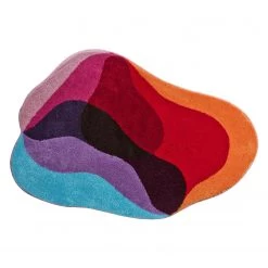 Grund Tapis de bain Concept 21 - Fibres synthétiques - Rouge / Bleu - 90 x 130 cm