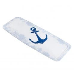 Kleine Wolke Tapis de baignoire antidérapant Anchor - Matière plastique - Blanc / Bleu foncé