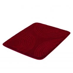 Kleine Wolke Tapis de bain Cosima - Tissu mélangé - Rouge Bordeaux - 55 x 65 cm