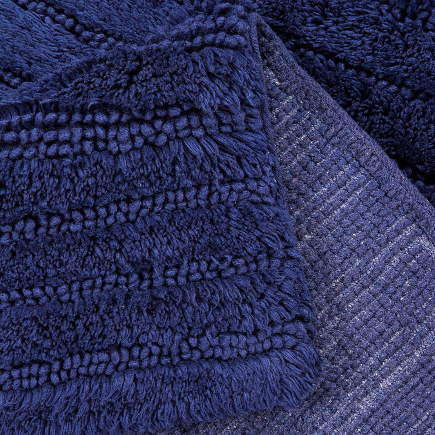 Tom Tailor Tapis de bain Cotton Stripe - Coton - Bleu marine - 60 x 60 cm – Image 2