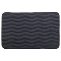 WENKO Tapis de bain Memory Foam Waves - Polyester / Polyuréthane - Anthracite