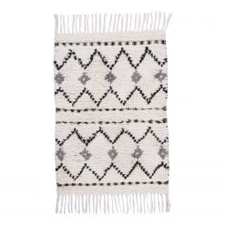 Tom Tailor Tapis de bain Ethno ZigZag - Coton - Blanc naturel - 60 x 100 cm