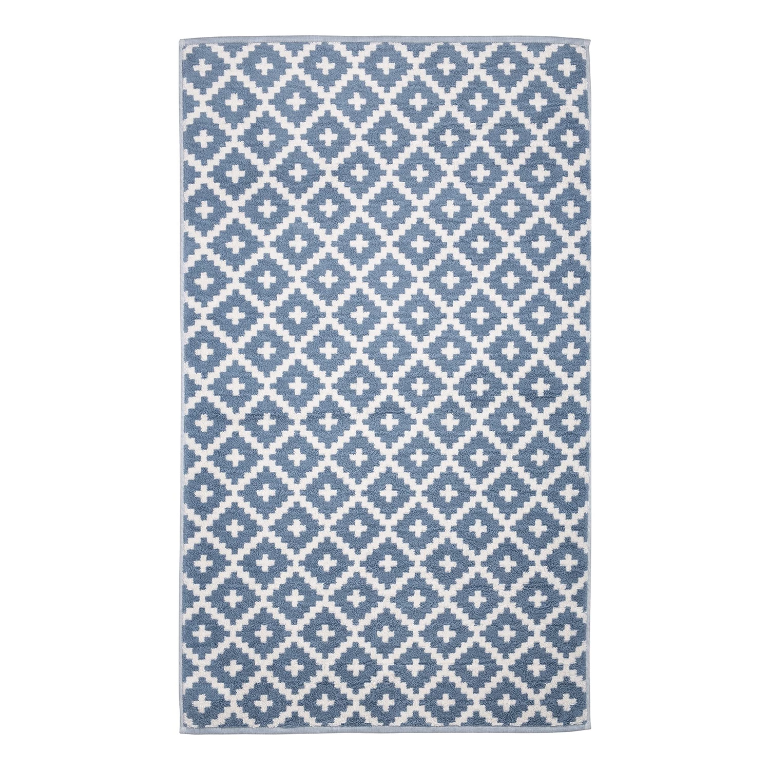 Freundin Home Collection Tapis de bain Graphics Raute - Éponge - Bleu - 67 x 120 cm