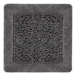Heckett & Lane Tapis de bain Buchara - Éponge - Anthracite - 60 x 60 cm