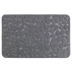 WENKO Tapis de bain Memory Foam Pebbles - Polyester / Polyuréthane - Gris
