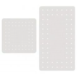 WENKO Tapis de baignoire Mirasol (2 éléments) - Caoutchouc naturel - Blanc