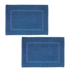 WENKO Tapis de bain Paradise (lot de 2) - Coton - Bleu