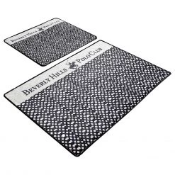 Twentyfour Tapis de bain Histo (2 éléments) - Velours - Noir / Beige
