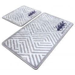Twentyfour Tapis de bain Platin (2 éléments) - Velours - Gris / Violet