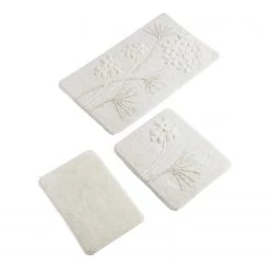 Twentyfour Tapis de bain Orkide (3 éléments) - Acrylique - Blanc