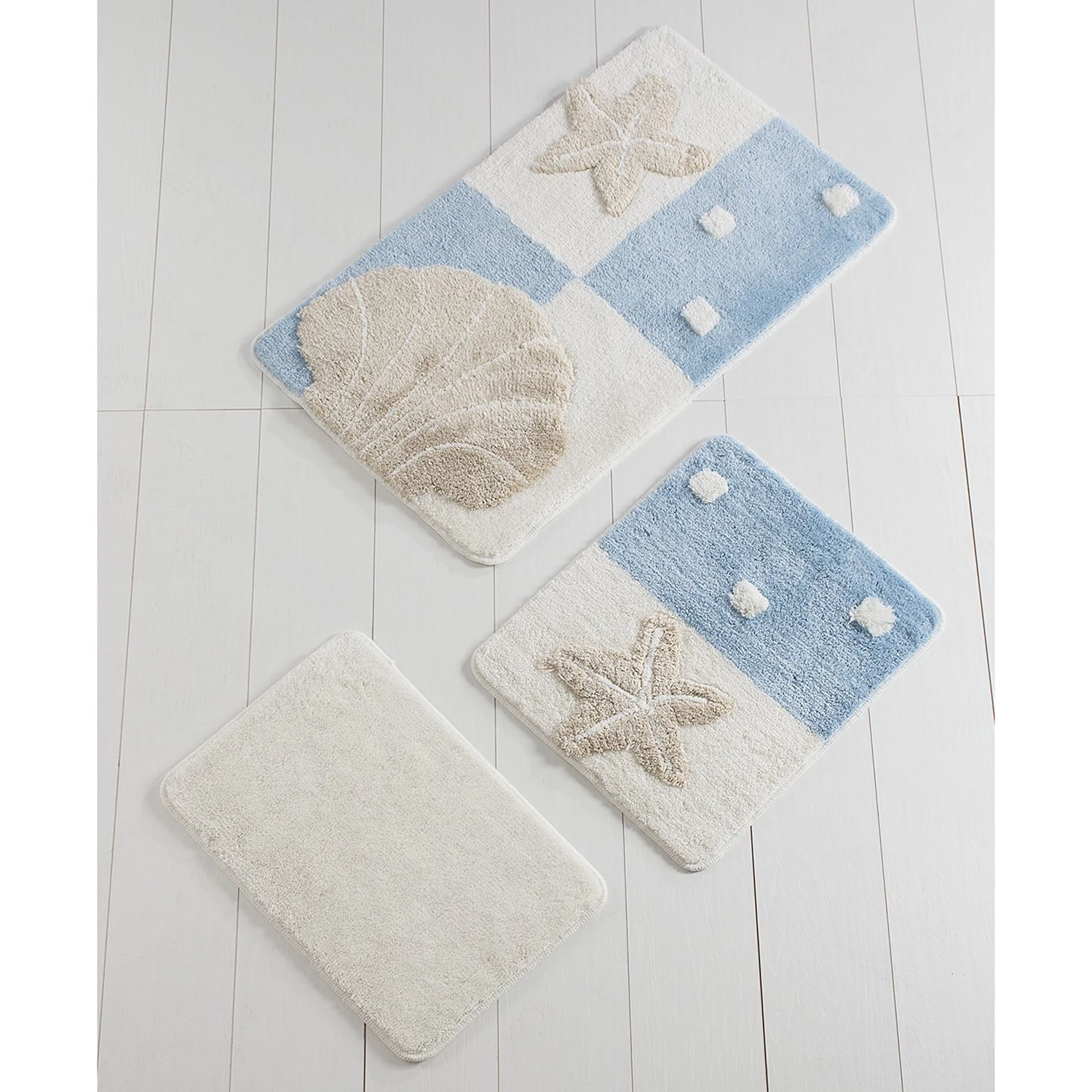 Twentyfour Tapis de bain Deniz (3 éléments) - Acrylique - Bleu – Image 2