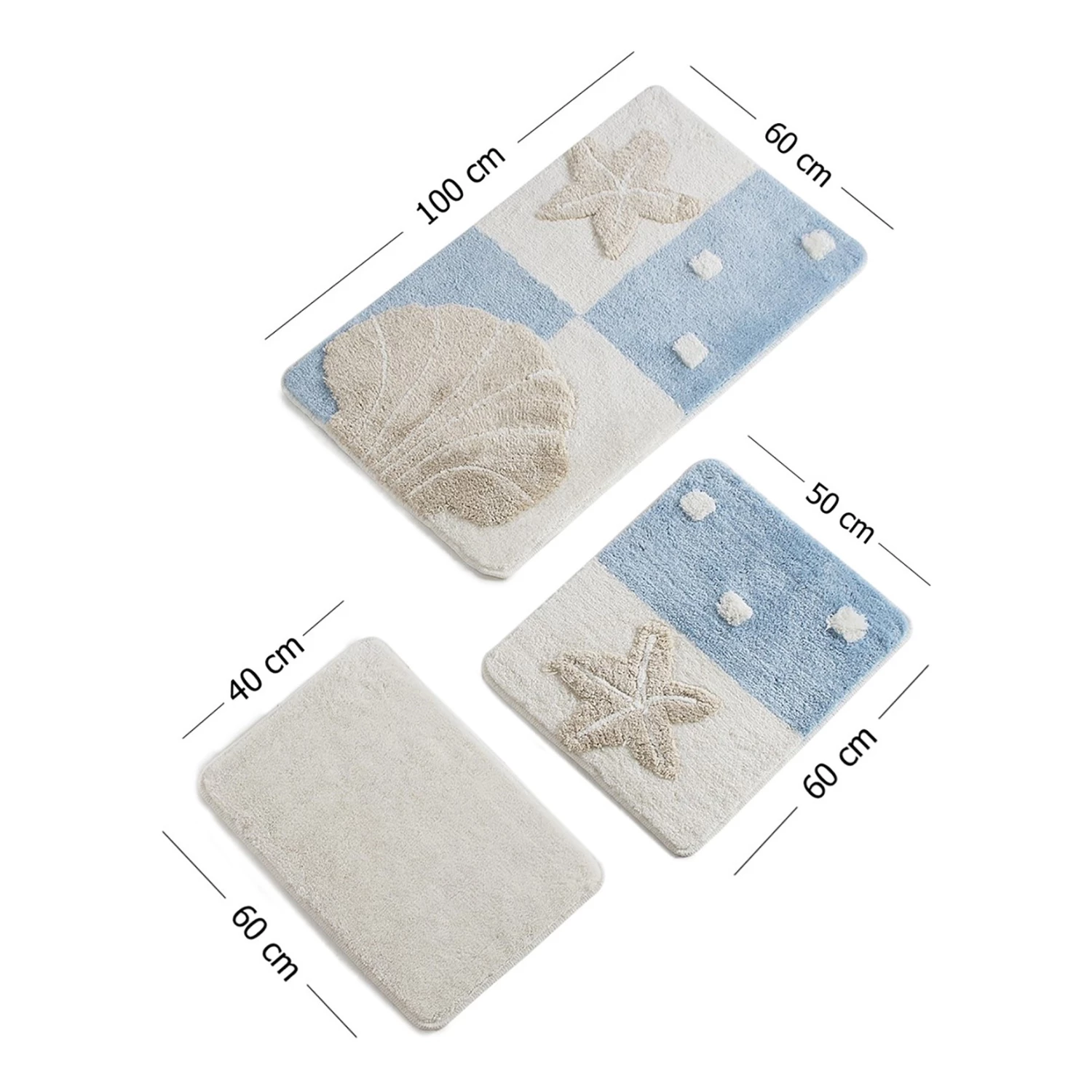 Twentyfour Tapis de bain Deniz (3 éléments) - Acrylique - Bleu – Image 5