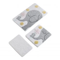 Twentyfour Tapis de bain Büyül Fil (3 éléments) - Acrylique - Gris