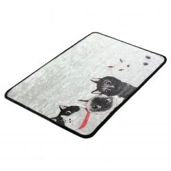 Twentyfour Tapis de bain Angry Cats - Micropolyamide - Multicolore
