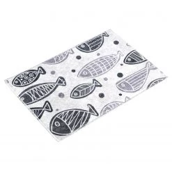 Twentyfour Tapis de bain Fish - Micropolyamide - Blanc