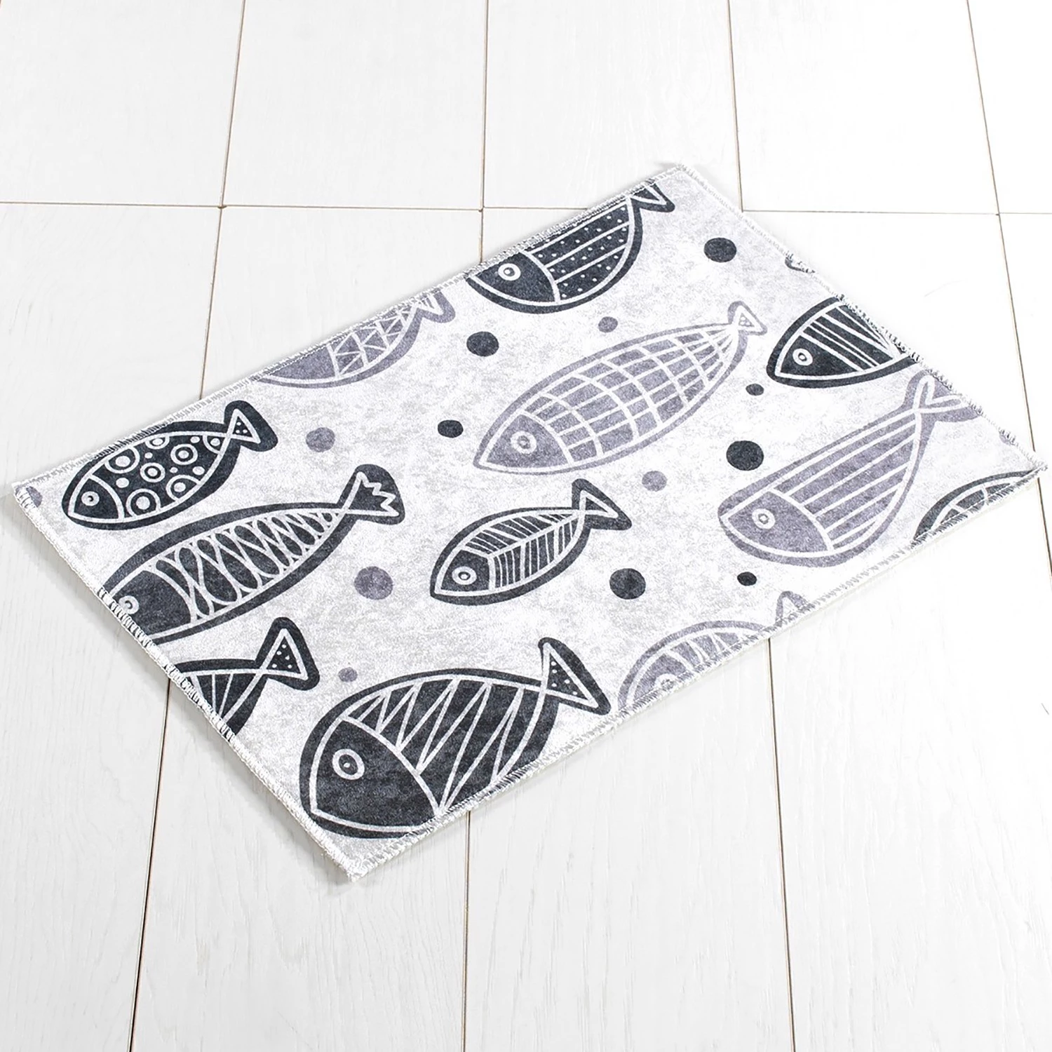Twentyfour Tapis de bain Fish - Micropolyamide - Blanc – Image 2