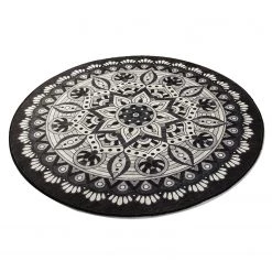 Twentyfour Tapis de bain Mandal - Micropolyamide - Noir