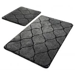Twentyfour Tapis de bain Infinity (2 éléments) - Acrylique - Anthracite