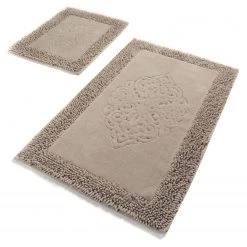 Twentyfour Tapis de bain Piante I (2 éléments) - Coton - Beige