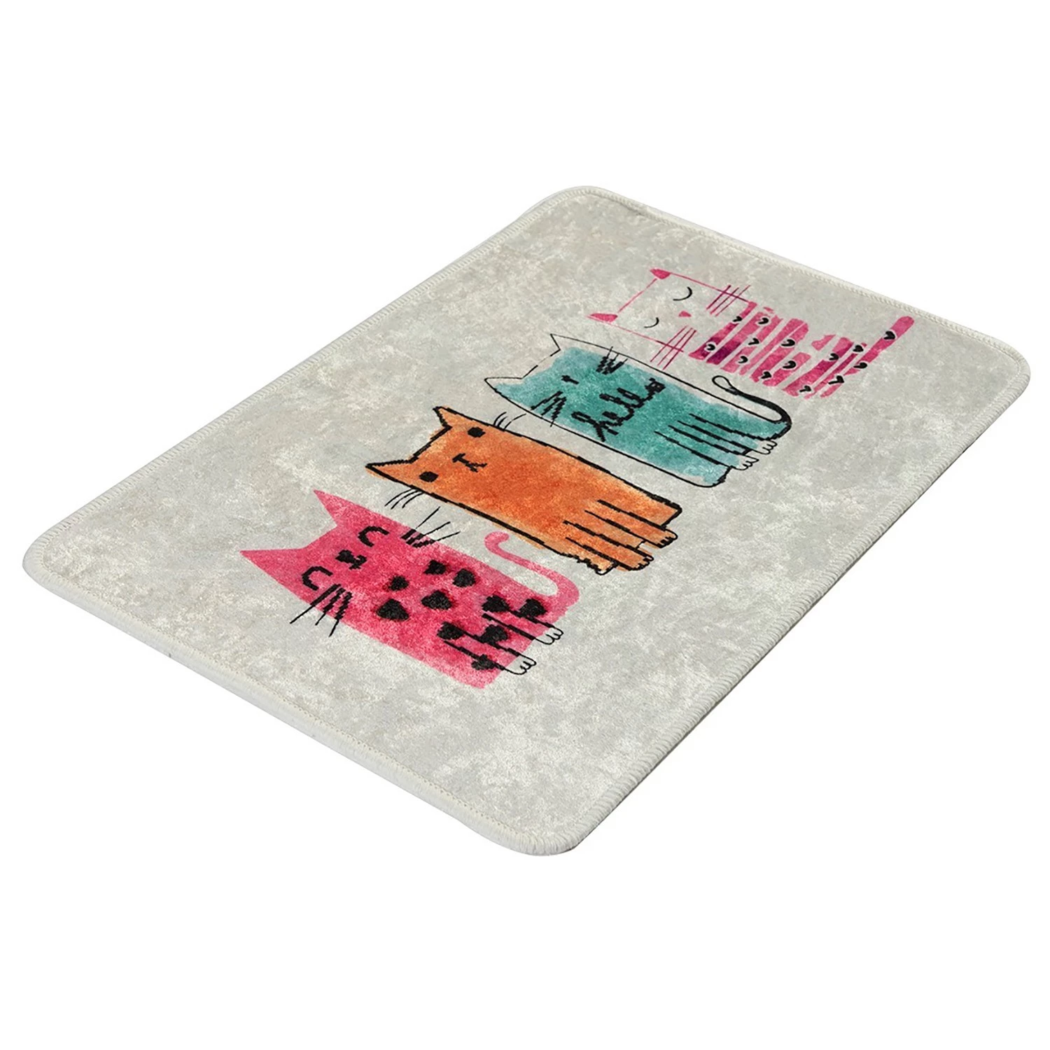 Twentyfour Tapis de bain Baby Cats - Micropolyamide - Multicolore