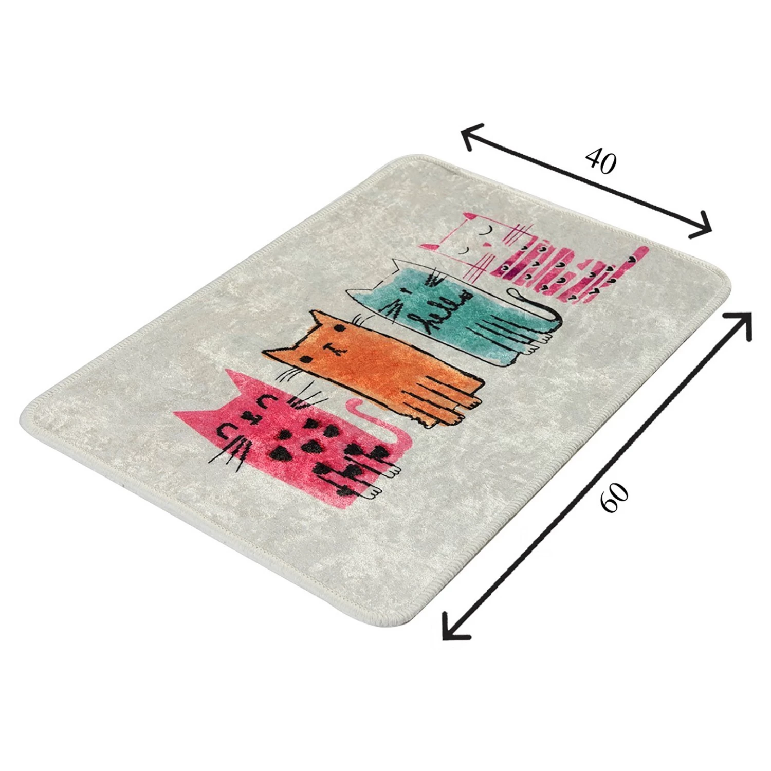 Twentyfour Tapis de bain Baby Cats - Micropolyamide - Multicolore – Image 5