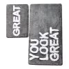 Twentyfour Tapis de bain Great (2 éléments) - Acrylique - Gris