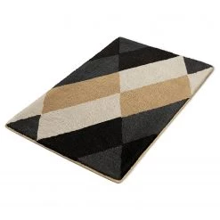 Kleine Wolke Tapis de bain Ayana - Tissu - Marron / Noir - 100 x 60 cm
