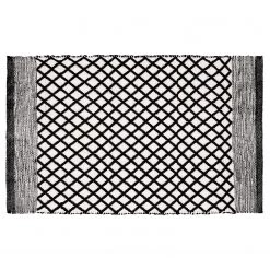 WENKO Tapis de bain Tara - Polyester - Noir / Blanc