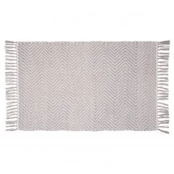 WENKO Tapis de bain Gata - Polyester - Gris / Blanc