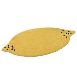 Tom Tailor Tapis de bain Bings Bath Lemon - Laine Vierge - Jaune / Noir - 60 x 60 cm