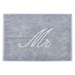 Twentyfour Tapis de bain Mr - Ătoffe de coton - Gris clair