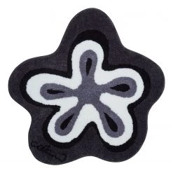 Grund Tapis de bain Colani Fiore - Tissu - Anthracite / Blanc - 100 x 100 cm