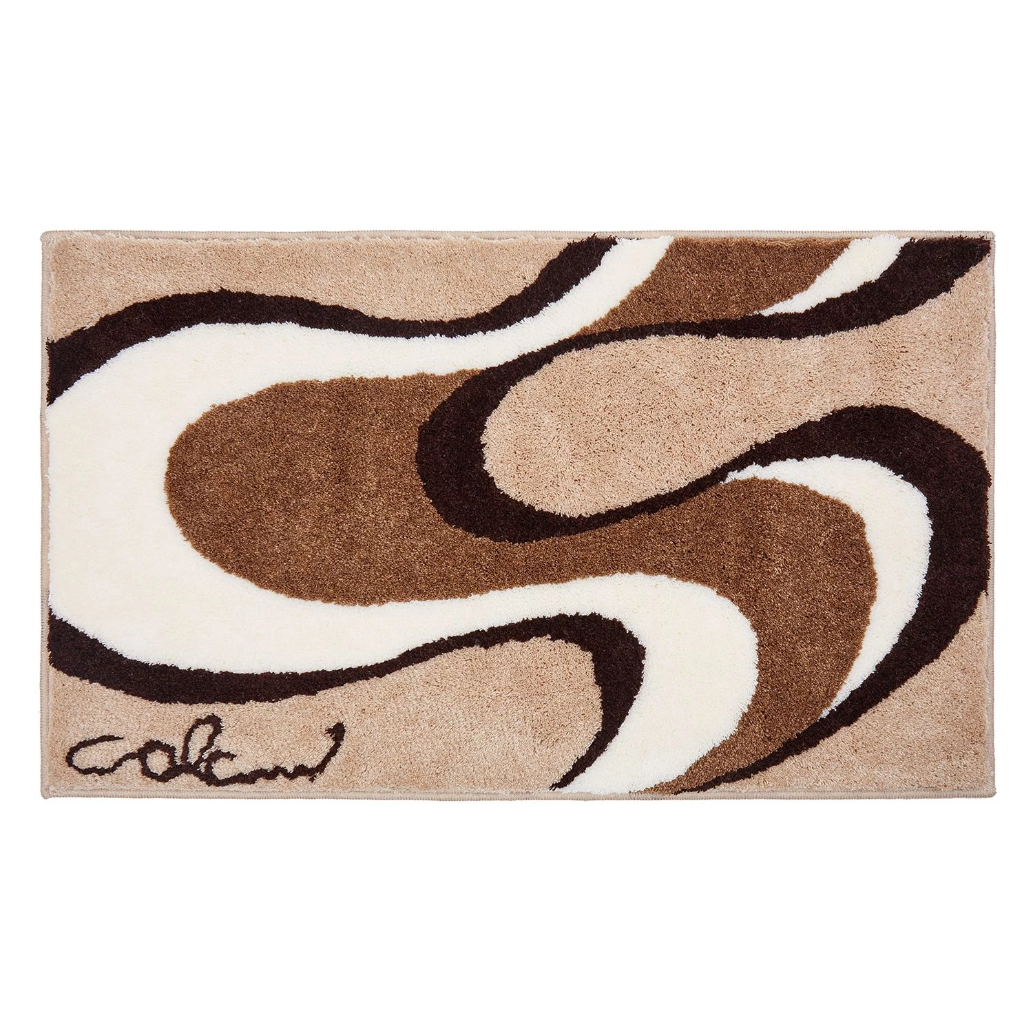 Grund Tapis de bain Colani Onda - Tissu - Beige / Marron - 70 x 120 cm